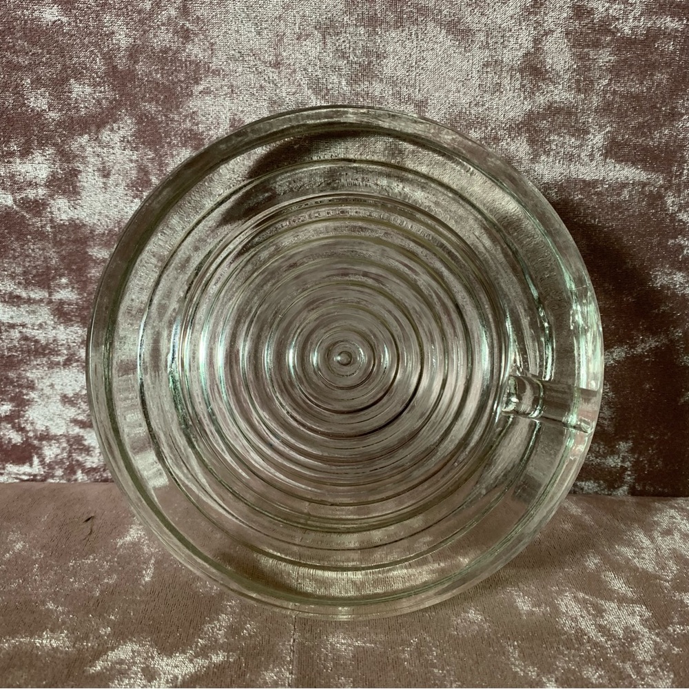 Heavy Clear Glass MCM Round Ashtray